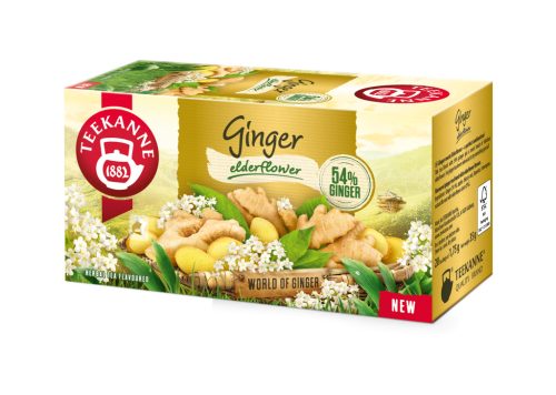 Teekanne world of ginger bodzavirág ízű gyömbértea 20x1,75g 35 g