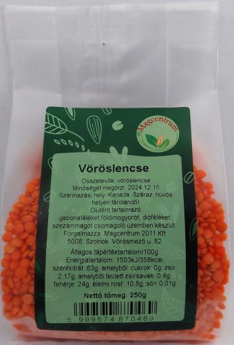 Magcentrum vöröslencse egész 250 g