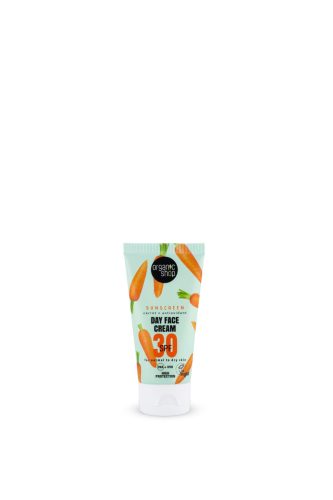 Organic Shop fényvédő nappali arckrém sárgarépával és antioxidánsokkal spf30 normál és száraz bőrre 50 ml