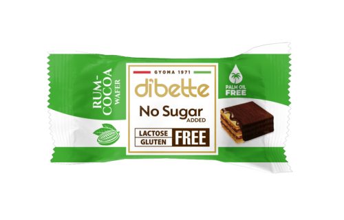 Dibette nas laktóz-, pálma-, gluténmentes rumízű kakaós krémmel töltött ostyakocka, hcn, édesítőszerekkel 10 g