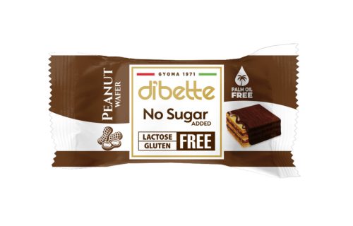 Dibette nas laktóz-, pálma-, gluténmentes földimogyorós krémmel töltött ostyakocka, hcn, édesítőszerekkel 10 g
