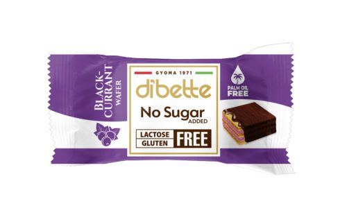 Dibette nas laktóz-, pálma-, gluténmentes feketeribizlis krémmel töltött ostyakocka, hcn, édesítőszerekkel 10 g