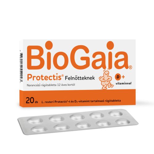 Biogaia protectis felnőtteknek d-vitaminnal rágótabletta narancs ízű 20 db