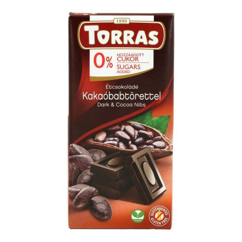 TORRAS ÉTCSOKOLÁDÉ KAKAÓB.TÖRETTEL CM.GM