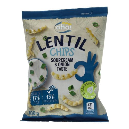 OHO LENCSE CHIPS TEJFÖLÖS-HAGYMÁS 100 G