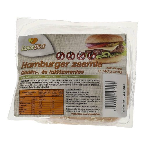 LOVE DIET HAMBURGER ZSEMLE 140G GM. 60N