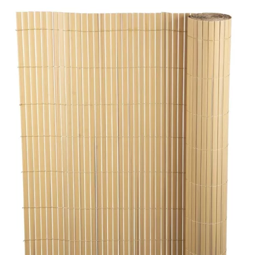 Lamellás kerítés, Strend Pro Garden Ence DF13, bambusz hatású, 150 cm x 3 m, PVC lamellák, 1300 g/m2, UV-álló, árnyékoló