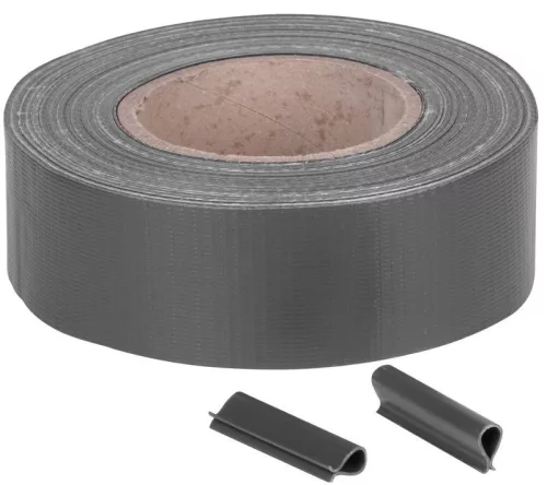 Árnyékoló szalag kerítésre, Strend Pro Garden Eurostandard Light, 4,75 cm x 35 m, antracit, UV-álló, kerítéspanelhez, 20 db rögzítő klipsszel