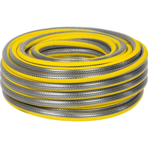 Kerti locsolótömlő, Strend Pro Garden Anti-torsion Plus, sárga/szürke, 1/2", 10 m, 30 bar, többrétegű PVC, UV-álló, csavarodásmentes
