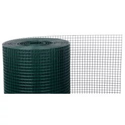  Ponthegesztett háló, Strend Pro Garden, sötétzöld, 100 cm x 25 m, rácsméret: 16 x 16 mm, drótvastagság: 1,2 mm, PVC bevonatos, négyzetrács