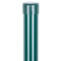   Kerítésoszlop, Strend Pro Garden Metaltec, zöld, 280 cm, átmérő: 48 mm, kerek, sapkával, horganyzott acél, PVC-bevonatú