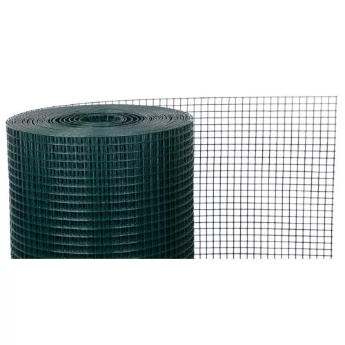 Ponthegesztett háló, Strend Pro Garden, sötétzöld, 100 cm x 5 m, rácsméret: 16 x 16 mm, drótvastagság: 1,2 mm, PVC bevonatos, négyzetrács