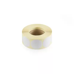   Etikett címke, 30mm, körcímke tekercses, 1000 címke/tekercs fehér