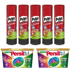   Ragasztóstift 43 g AKCIÓS CSOMAG + 2 db Persil Discs Color mosókapszula 100x43 g (10x10 db ) stift Pritt
