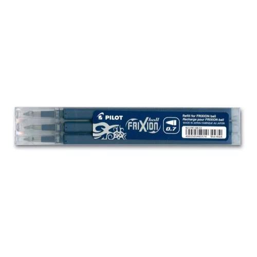 Rollertoll betét golyóméret 0,7mm, 3 db/csom Pilot Frixion Ball/Clicker, írásszín tintakék