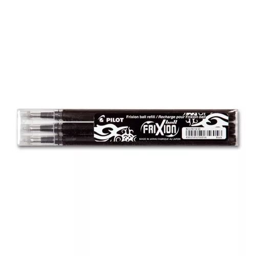 Rollertoll betét golyóméret 0,7mm, 3 db/csom Pilot Frixion Ball/Clicker, írásszín fekete