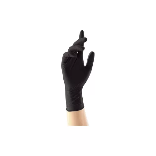 Gumikesztyű nitril púdermentes L 100 db/doboz, GMT Super Gloves fekete