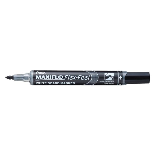 Táblamarker 1-5mm, hajlékony hegyű Pentel Maxiflo Flex Feel fekete