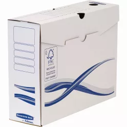   Archiváló doboz A4+, 100mm, Fellowes® Bankers Box Basic, 10 db/csomag, kék-fehér
