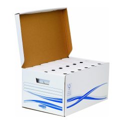   Archiváló konténer csapófedéllel, karton, 280 x 356 x 554mm., Fellowes® Bankers Box Basic, 5 db/csomag, kék-fehér