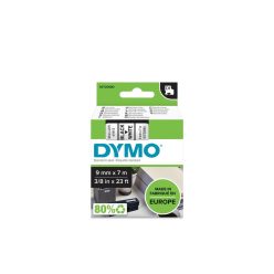   Feliratozógép szalag Dymo D1 S0720680/40913 9mmx7m, ORIGINAL, fekete/fehér 