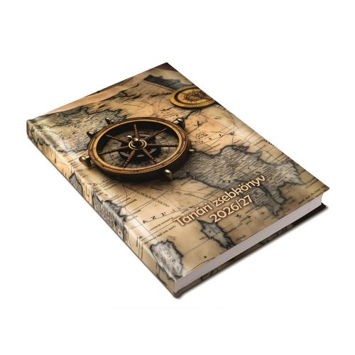 Tanári határidőnapló A5, műbőr 150mmx210mm, fehér lapokkal térkép 2026/2027 Realsystem