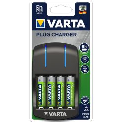 Elemtöltő, akku Plug töltő + 4 db AA 2100 mAH Varta 