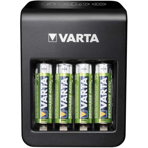 Elemtöltő, akku LCD Plug töltő + 4 db AA 2100 mAH Varta 