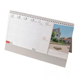   Asztali naptár 320mmx155mm, Magyarország fehérlapok álló tartóval Realsystem 2027.