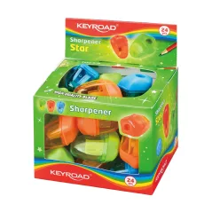   Hegyező 1 lyukú tartályos 24 db/display Keyroad Starfish vegyes színek
