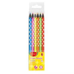   Színes ceruza készlet háromszögletű, fekete belsővel Keyroad Neon 6 klf. neon szín