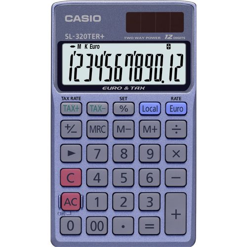 Zsebszámológép 12 digit Casio SL 320 TER+ kék