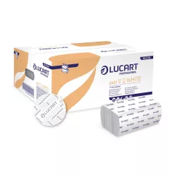   Kéztörlő 2 rétegű V hajtogatású 190 lap/csomag 20 csomag/karton Easy White Lucart_863048J