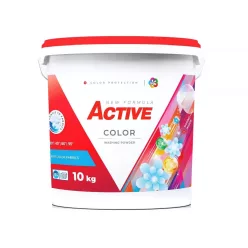  Mosópor 10 kg (130 mosás) vödrös színes ruhákhoz Active Color