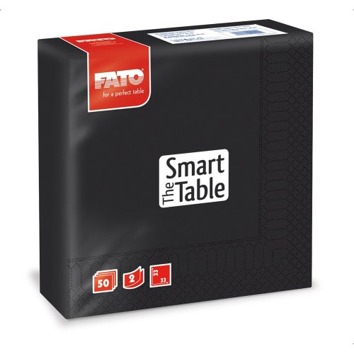 Szalvéta 2 rétegű 33 x 33 cm 50 lap/cs Fato Smart Table fekete_82622500