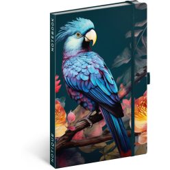   Keménytáblás notesz vonalas krémszínű lapokkal leszorító gumiszalaggal Parrot 130x210mm, Presco