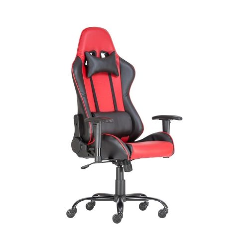 Forgószék, gamer ALPHA RACING fekete/piros, görgő, design