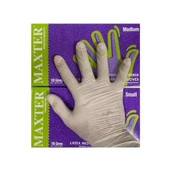 Gumikesztyű latex púderes M 100 db/doboz Maxter Bézs