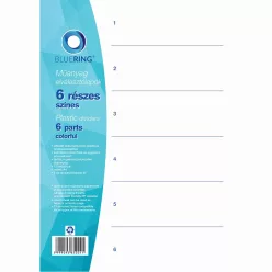 Elválasztólap, színes műanyag 6 részes Bluering®