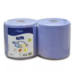   Kéztörlő 3 rétegű tekercses átmérő: 26 cm 100% cellulóz 192 m/tekercs 2 tekercs/csomag Blu Color Paperdi