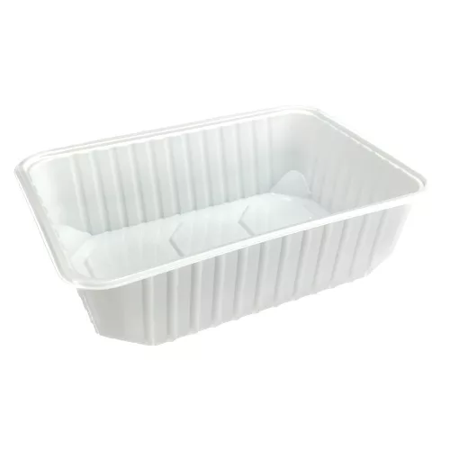 Elviteles doboz - szögletes alj PP 750 ml 50 db/csomag fehér