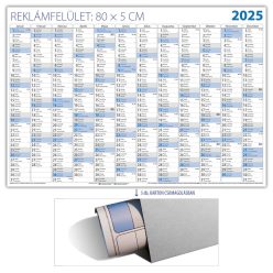   Plakátnaptár 980 × 680 mm, fehér lapokkal kék karton csomagolásban Dayliner 2025.