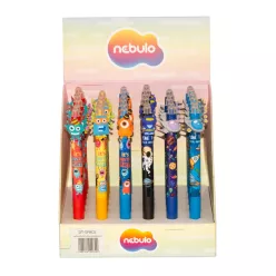   Zseléstoll radírozható, nyomógombos, űrlények 36 db/display Nebulo