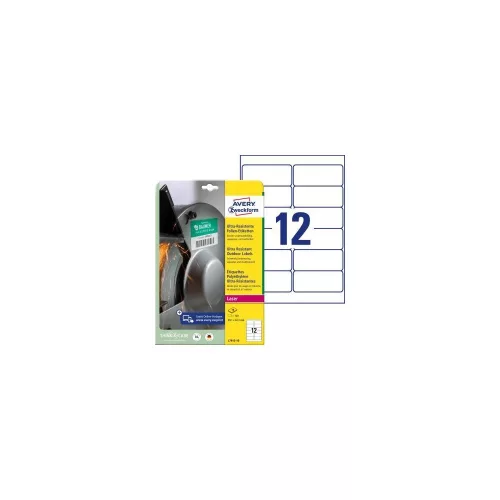 Etikett címke, 99,1 x42,3mm, ultra ellenálló 12 címke/ív, 10 ív/doboz, Avery fehér