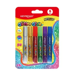   Ragasztó folyékony dekorációs , glitteres, Keyroad, 6 x 10 g