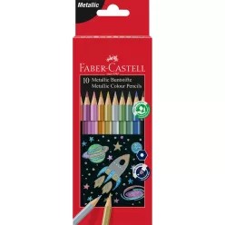   Színes ceruza készlet hatszögletű metál Faber-Castell 10klf. szín