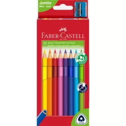   Színes ceruza készlet háromszögletű Jumbo Faber-Castell 10klf. szín