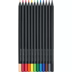   Színes ceruza készlet háromszögletű BLACK EDITION Faber-Castell fekete test 12klf. szín