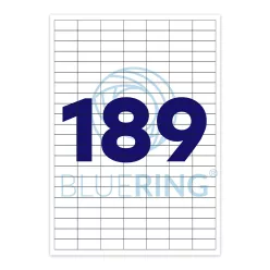   Etikett címke, 25,4x10mm, 100 lap, 189 címke/lap  Bluering®