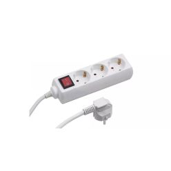   Elosztó három csatlakozós 1,5m kábellel kapcsolós asztali 16A max. 3500W